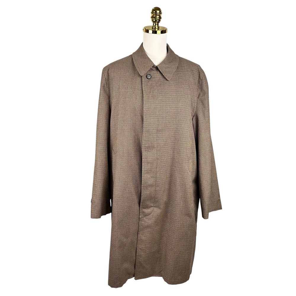 VTG Clipper Mist 38S Houndstooth Plaid Trench Rain Coat Men Car Jacket Liner